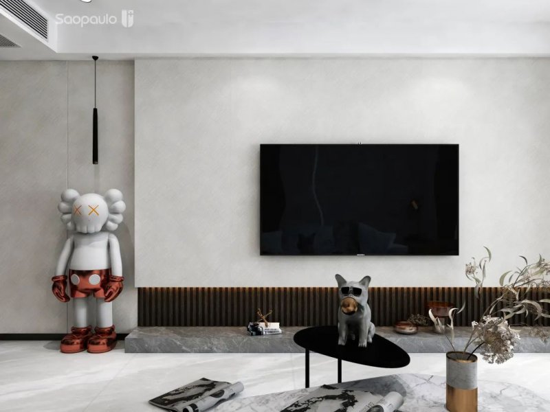 选择岩板搭配电视背景墙，客厅高级10倍！_4